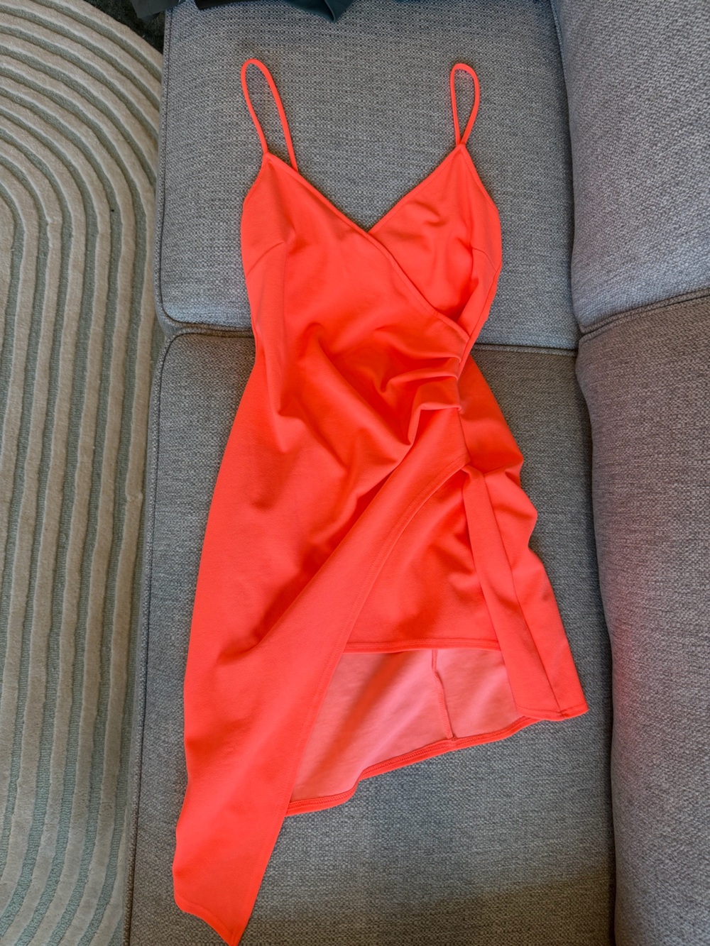 Bright Coral Party Mini Dress